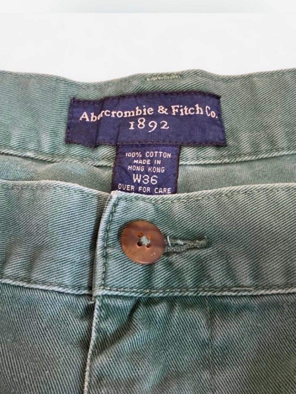 Vintage Abercrombie & Fitch 1982 Men’s Green Chino Shorts Size 36 - Picture 3 of 6